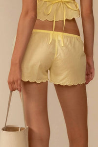 Montce - Scalloped Low Rise Drawstring Short