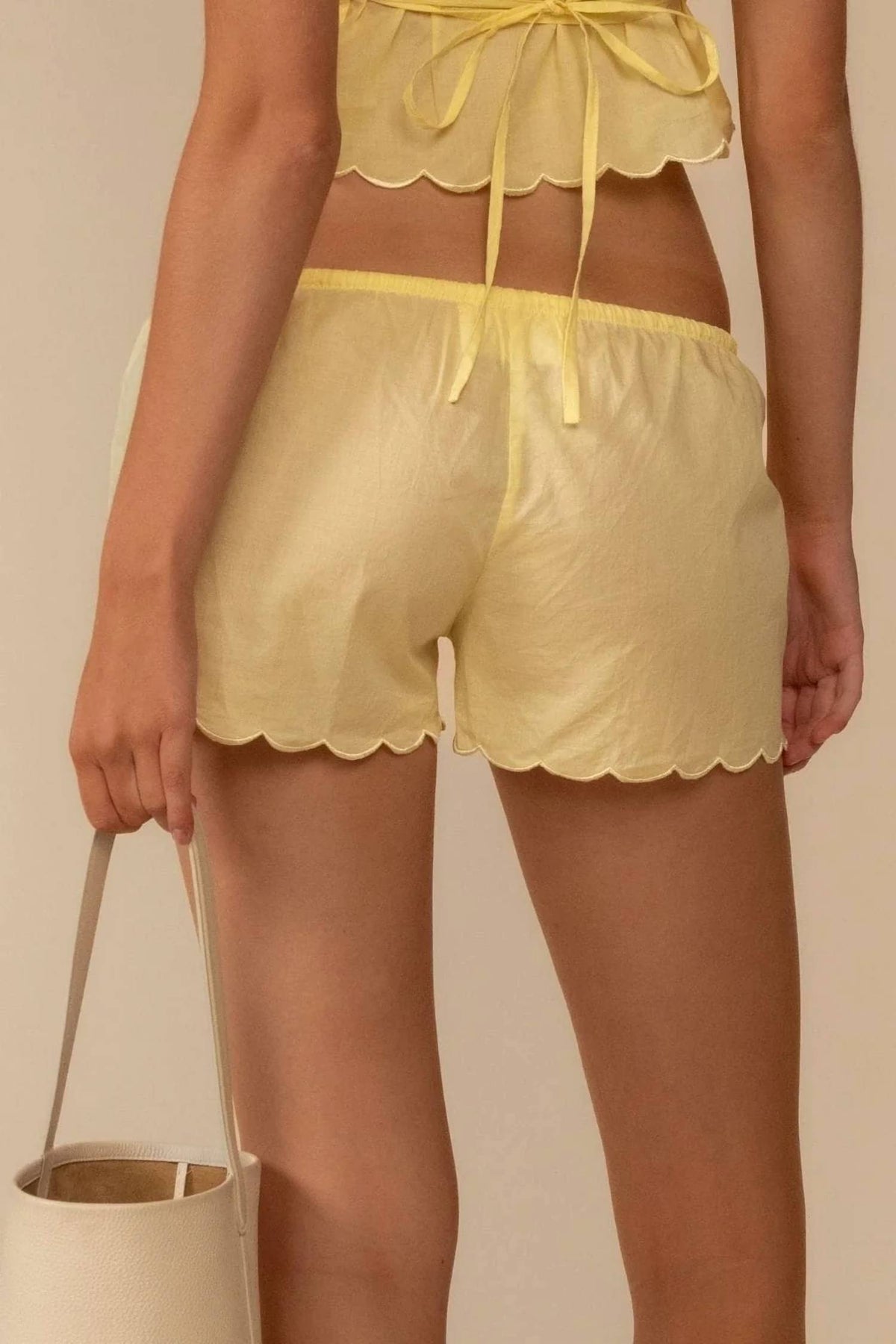 Montce - Scalloped Low Rise Drawstring Short