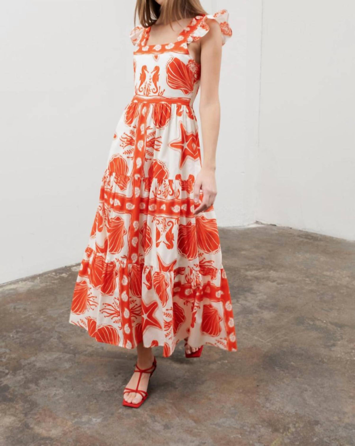 Moon River - Shoreline Ruffle Midi Dress