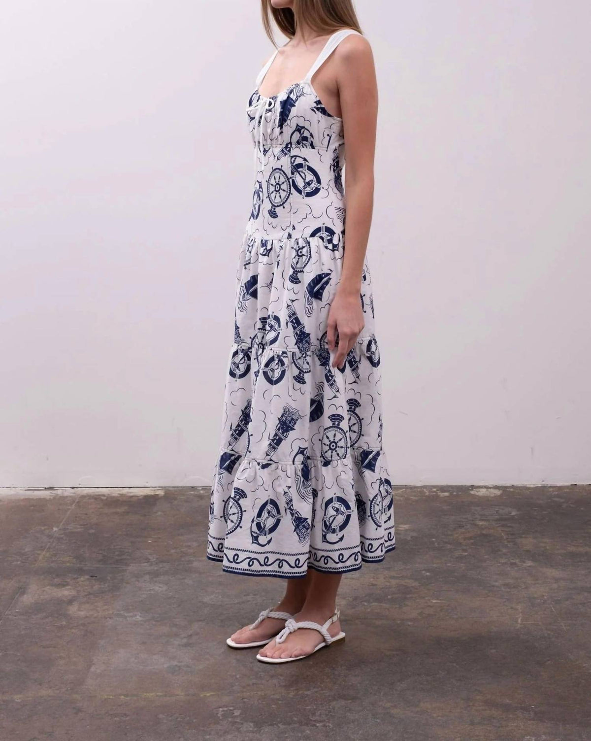 Moon River - Sleeveless Printed Midi Dress