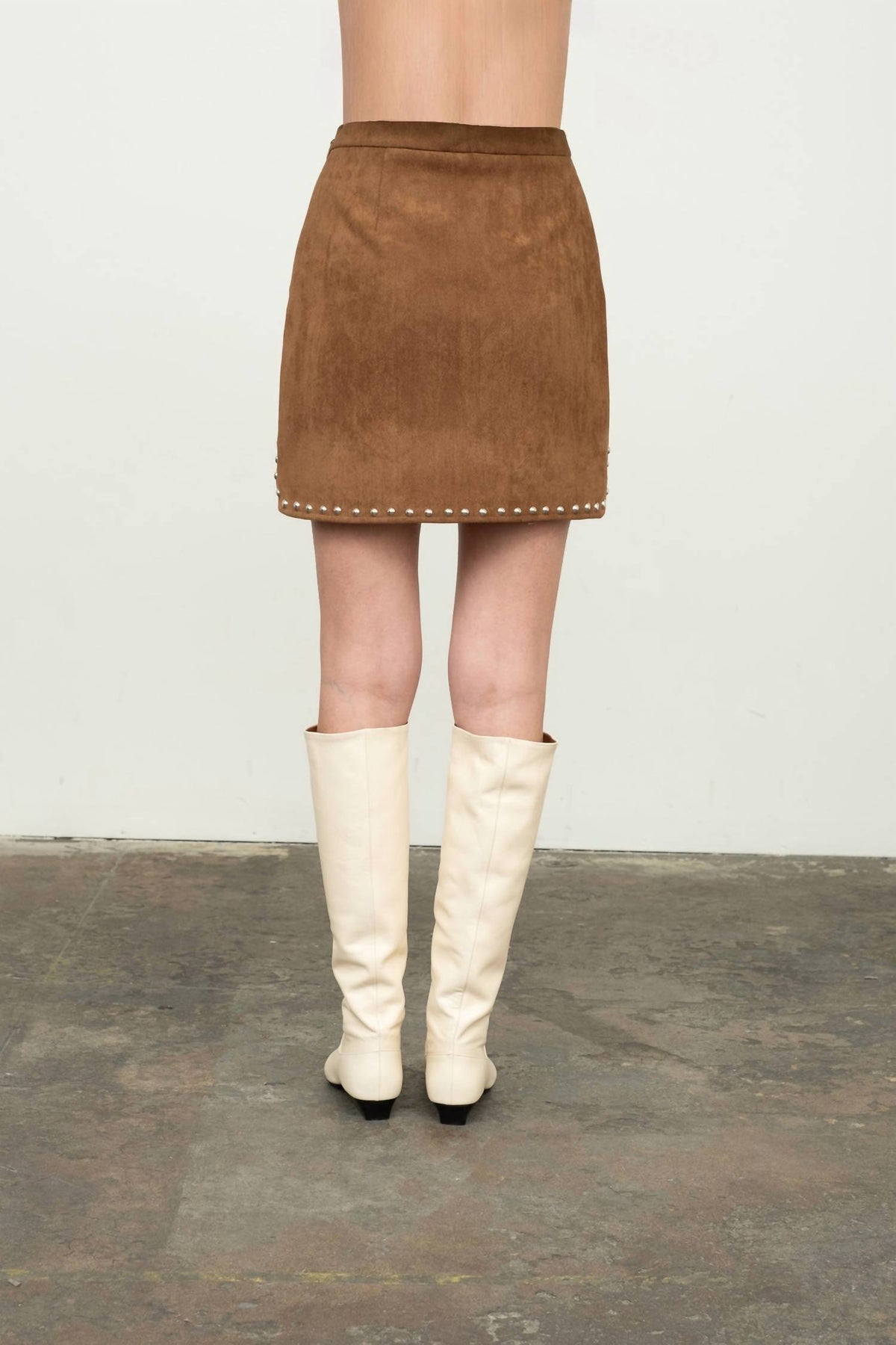 Moon River - Studded Suede Mini Skirt