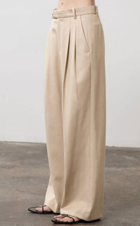 Moon River - Women's Pleated Pants - beige - clothing - pants