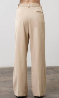 Moon River - Women's Pleated Pants - beige - clothing - pants