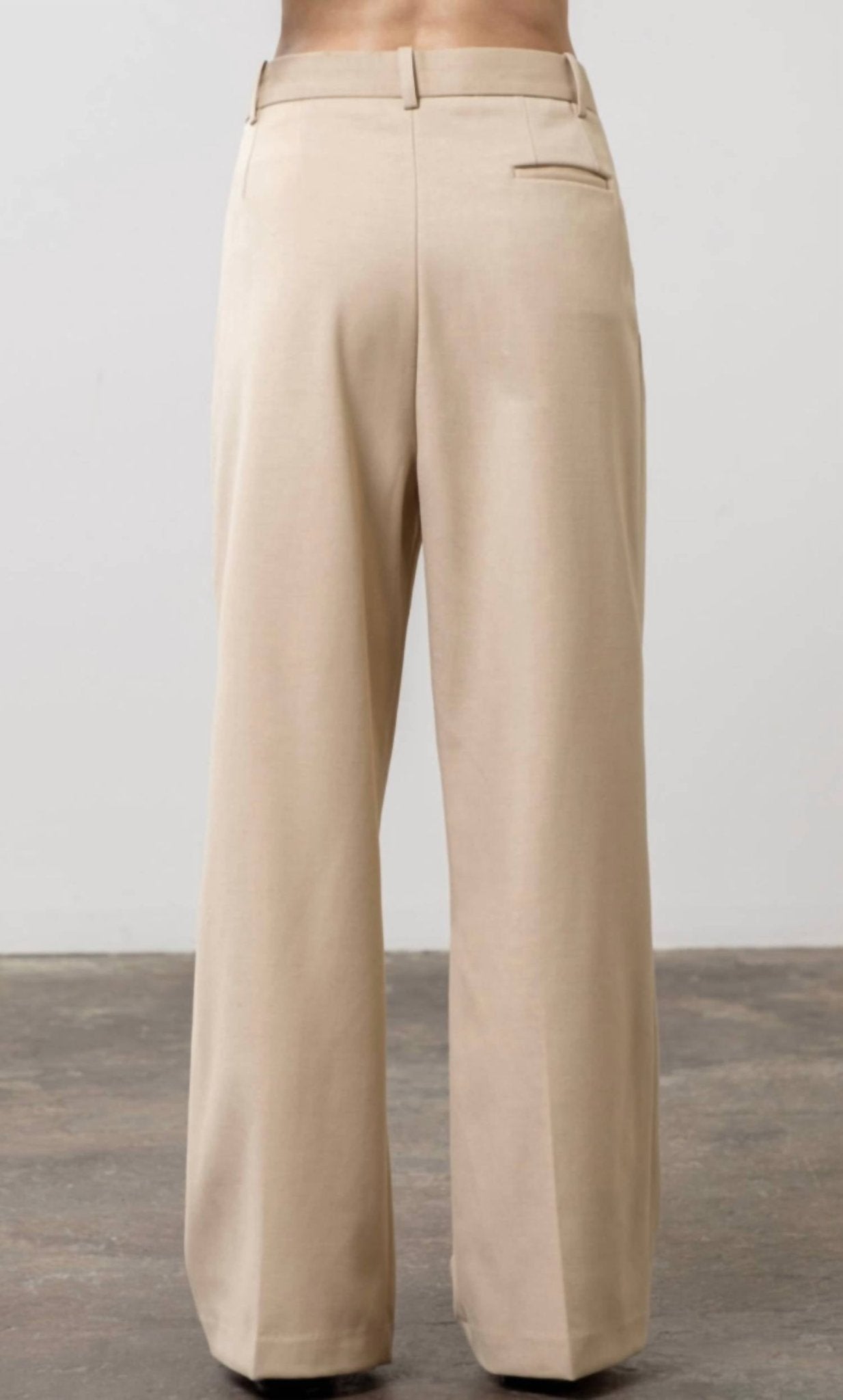 Moon River - Women's Pleated Pants - beige - clothing - pants