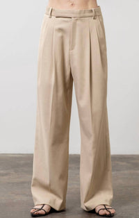 Moon River - Women's Pleated Pants - beige - clothing - pants