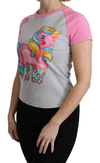 Moschino - Women's Chic Gray Crew Neck Cotton T-shirt - animal - clothing - cotton