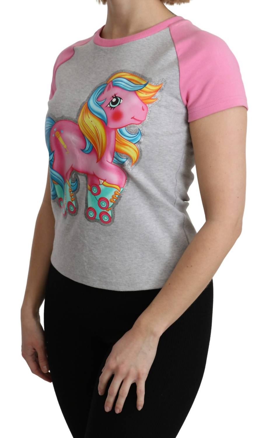 Moschino - Women's Chic Gray Crew Neck Cotton T-shirt - animal - clothing - cotton
