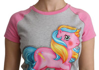 Moschino - Women's Chic Gray Crew Neck Cotton T-shirt - animal - clothing - cotton