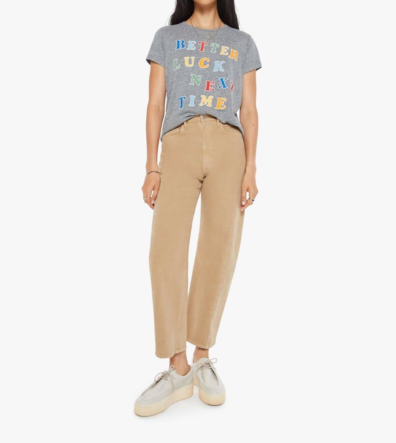 Mother - Boxy Goodie Goodie Graphic Tee - clothing - graphic - grey