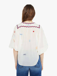 Mother - Breeze Yoke Top Blouse - blouses - clothing - cotton - blend