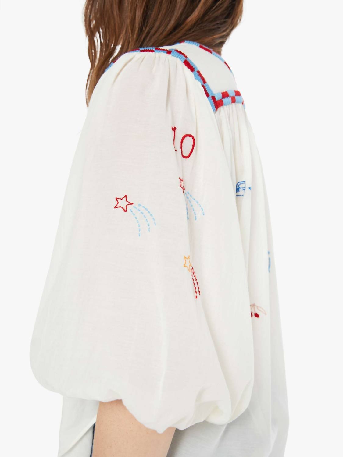 Mother - Breeze Yoke Top Blouse - blouses - clothing - cotton - blend