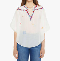 Mother - Breeze Yoke Top Blouse - blouses - clothing - cotton - blend