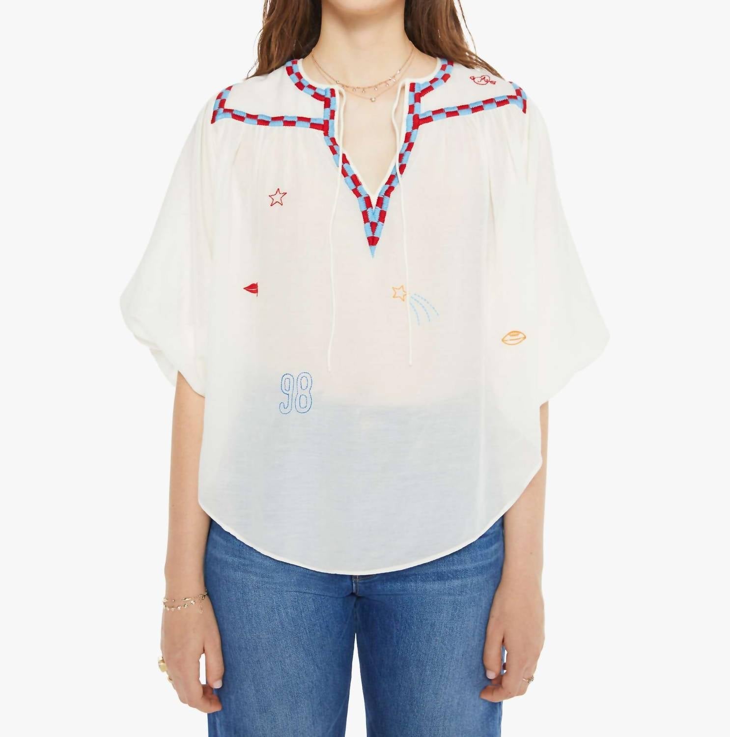 Mother - Breeze Yoke Top Blouse - blouses - clothing - cotton - blend