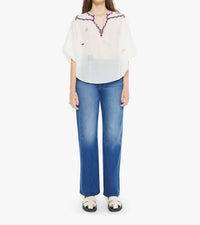 Mother - Breeze Yoke Top Blouse - blouses - clothing - cotton - blend