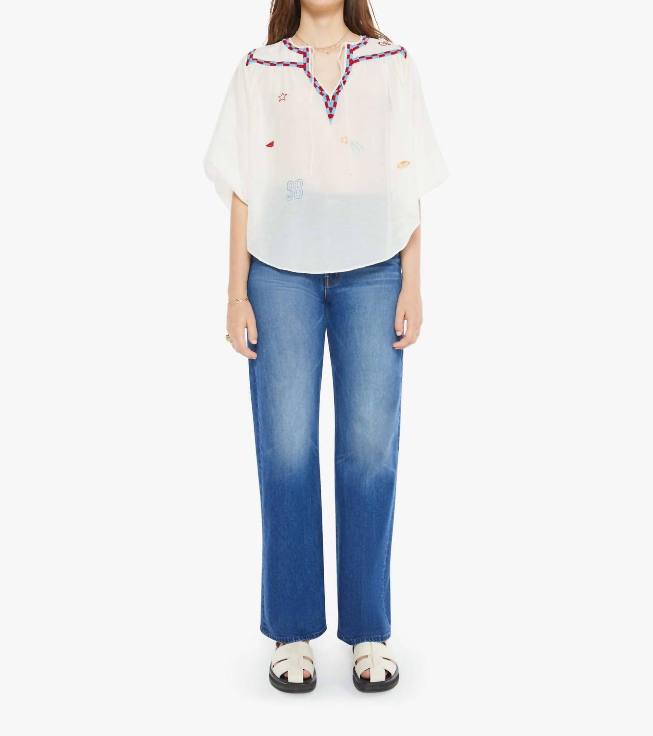 Mother - Breeze Yoke Top Blouse - blouses - clothing - cotton - blend