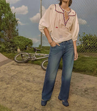 Mother - Breeze Yoke Top Blouse - blouses - clothing - cotton - blend