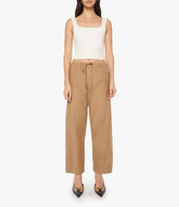 Mother - Drawn Half-pipe Ankle Drawstring-waist Pants