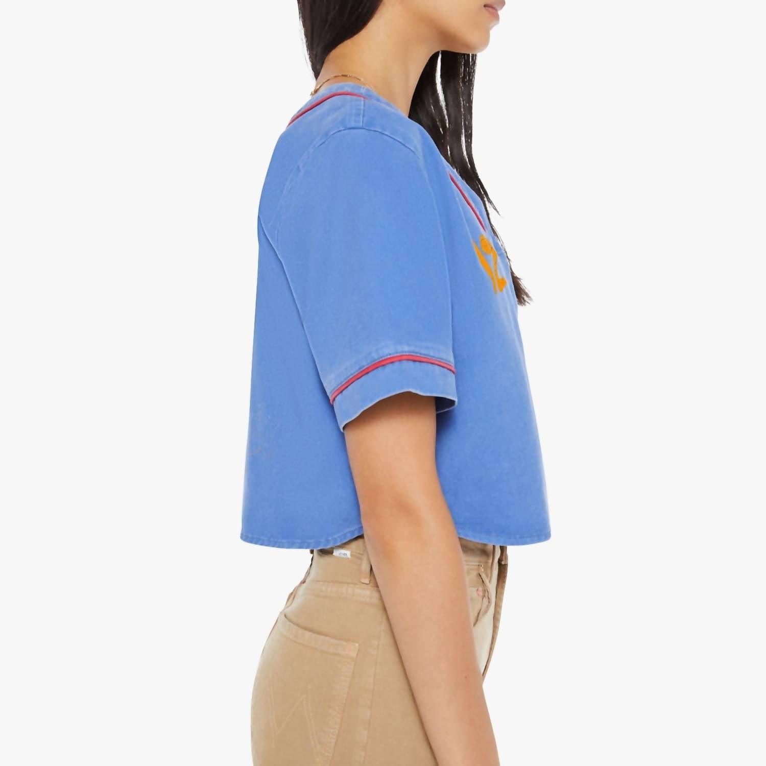 Mother - First Base Top - blue - clothing - cotton