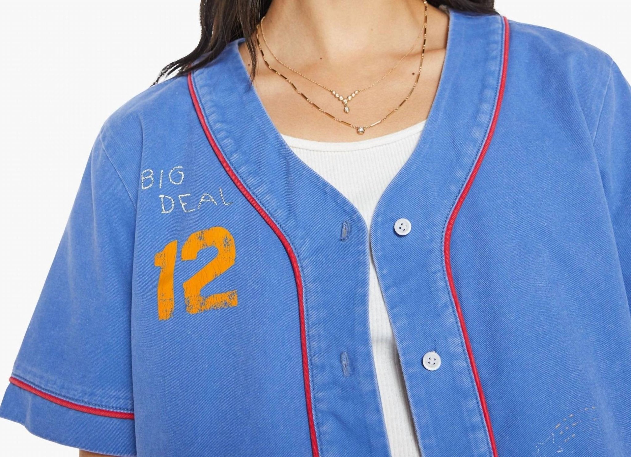 Mother - First Base Top - blue - clothing - cotton