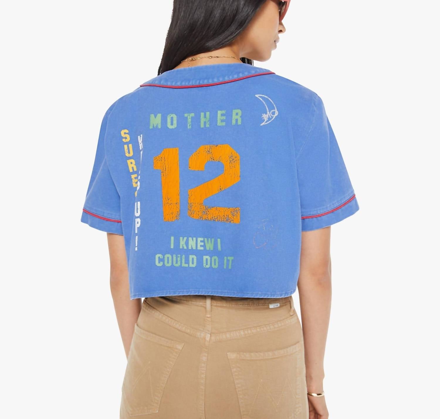 Mother - First Base Top - blue - clothing - cotton