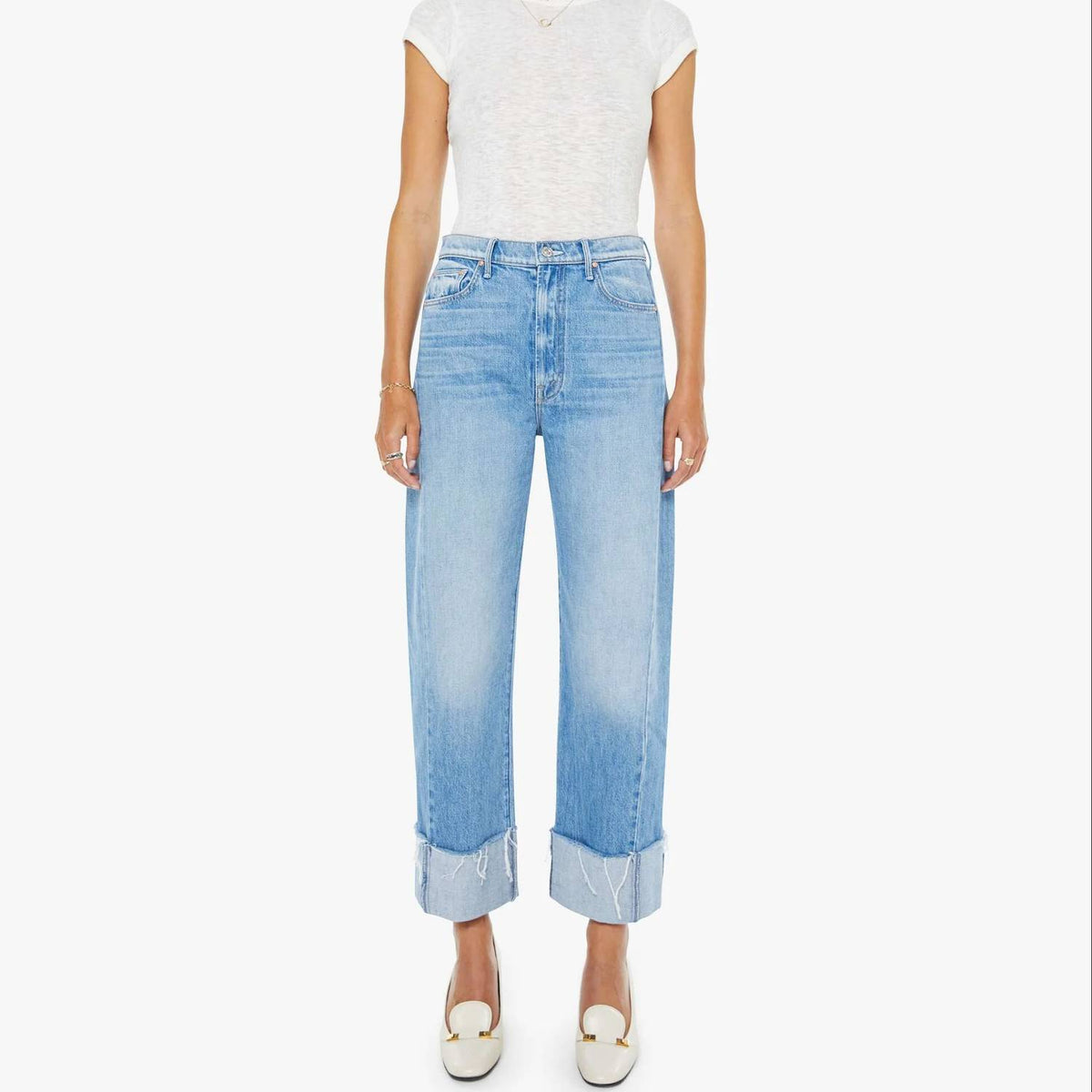 Mother - Half-pipe Ankle Cuff Fray Jeans