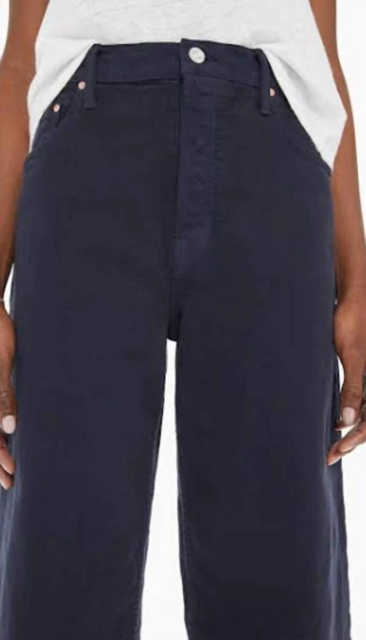 Mother - High Wasit Spinner Skimp Jeans - Blg - blue - clothing - denim