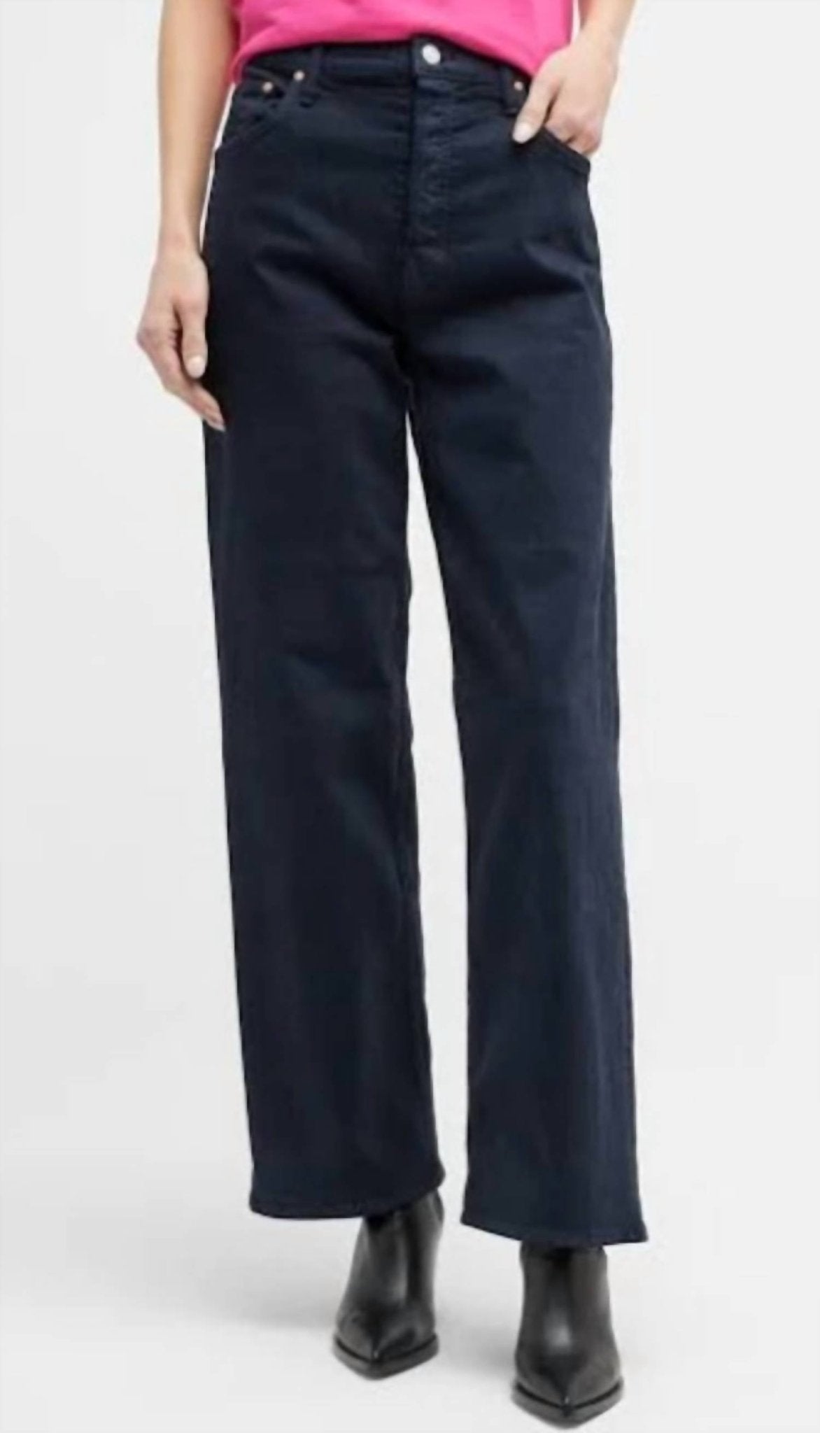 Mother - High Wasit Spinner Skimp Jeans - Blg - blue - clothing - denim