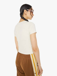 Mother - Itty Bitty Ringer Graphic Tee - beige - clothing - cotton - blend
