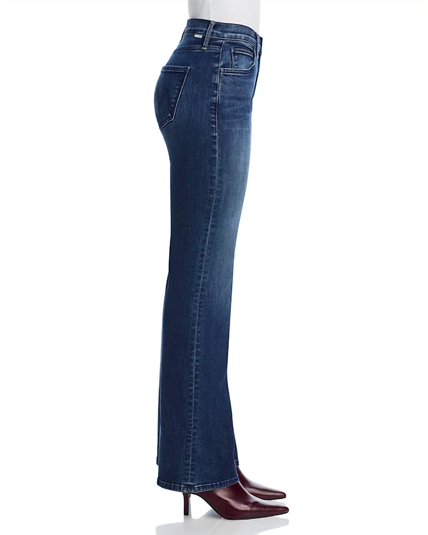 Mother - Lil' Kick It High Rise Jeans - blue - clothing - cotton - blend