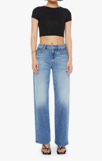 Mother - LIL MID RISE TUNNEL VISION SNEAK - blue - clothing - jeans