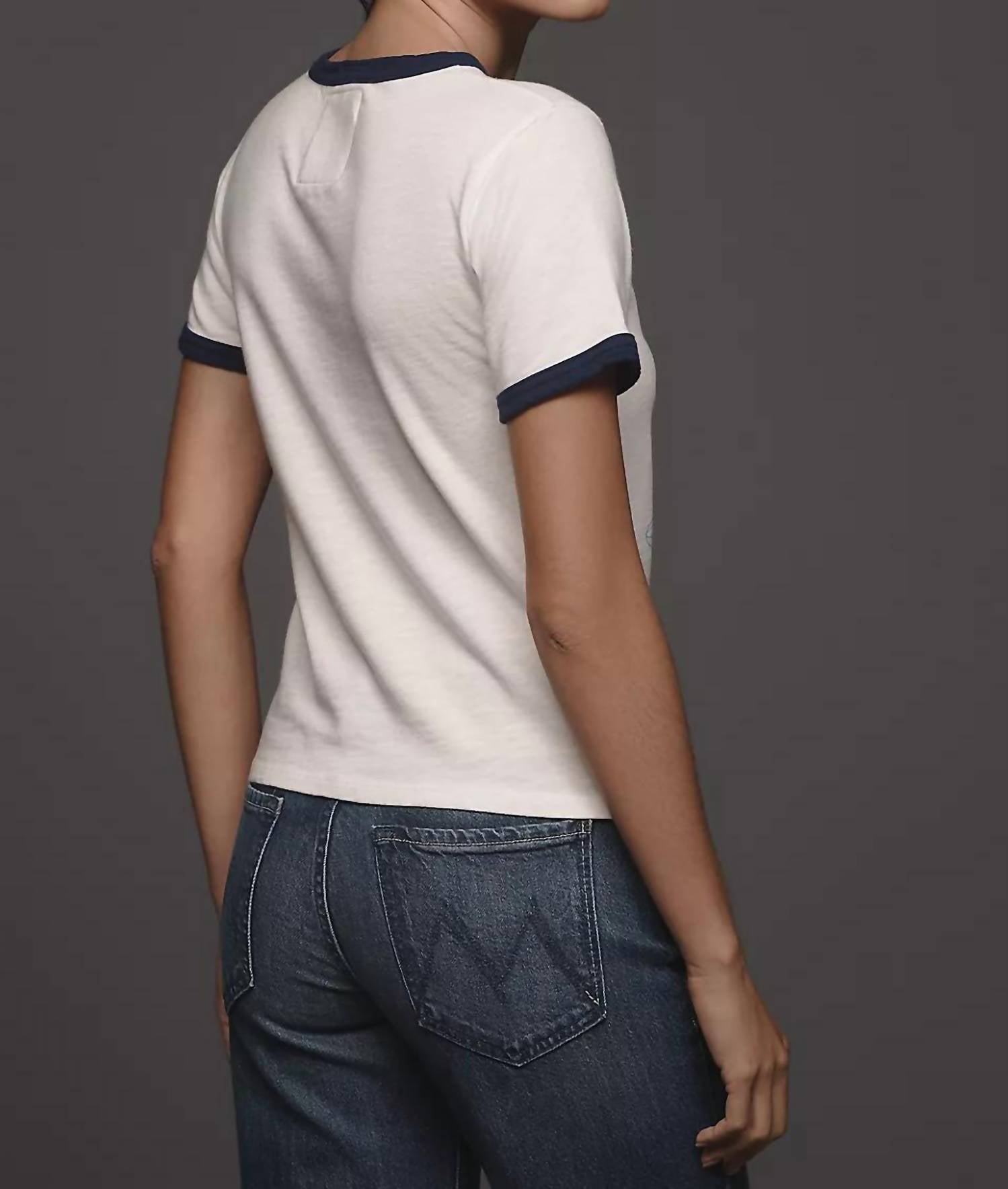 Mother - Lil Sinful Ringer Short Sleeve Top - clothing - cotton - graphic