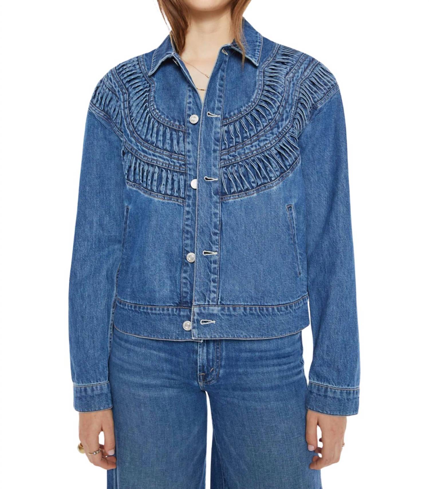Mother - Loop De Loop Jacket - blue - clothing - cotton - blend