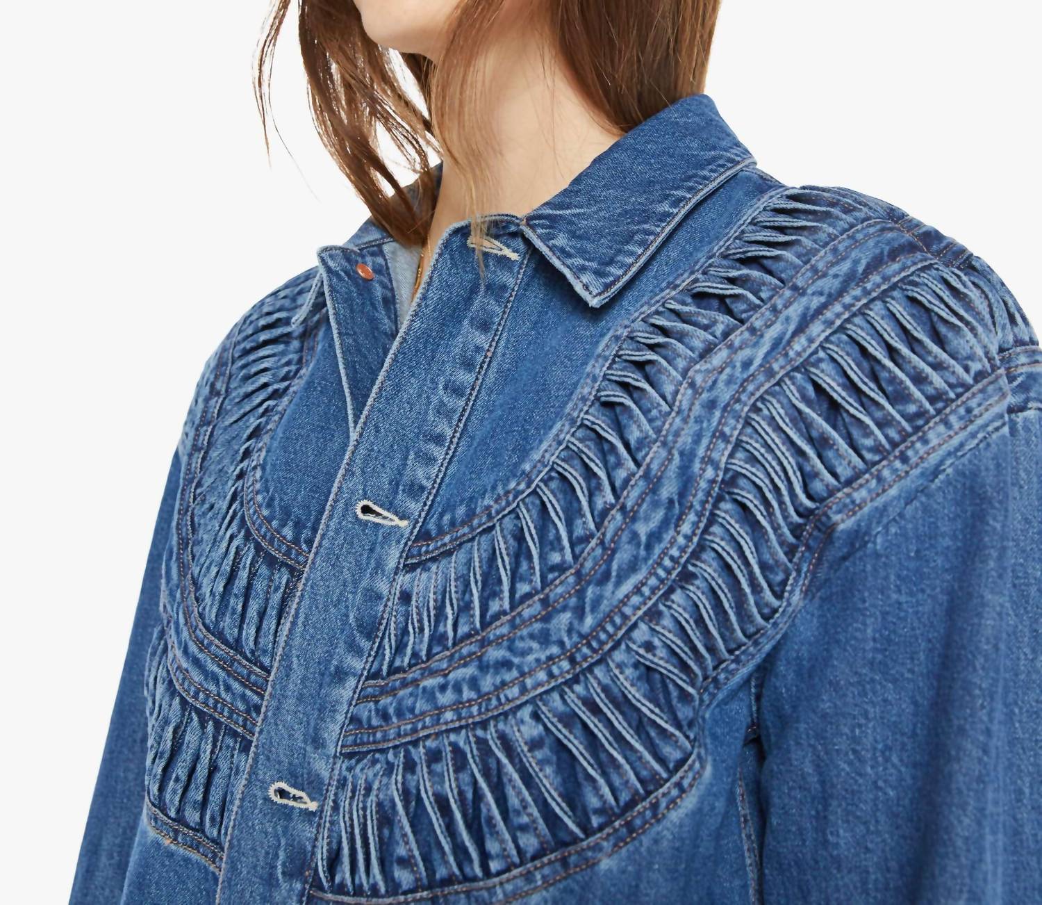 Mother - Loop De Loop Jacket - blue - clothing - cotton - blend