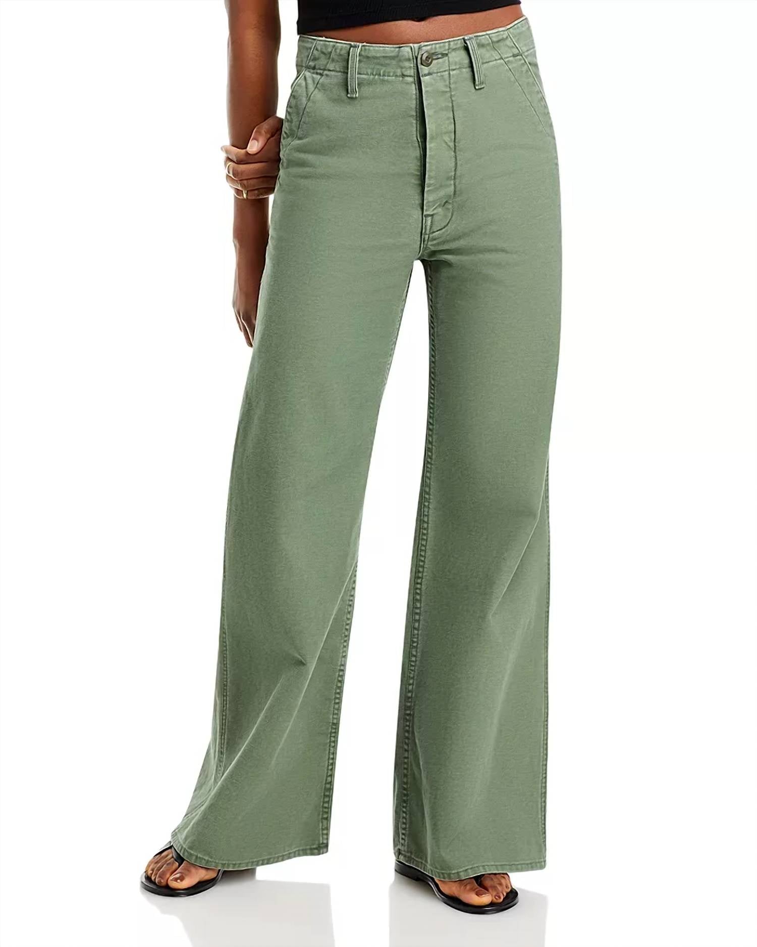Mother - Major Sneak Roller High Rise Wide Leg Jeans - clothing - cotton - blend - flare