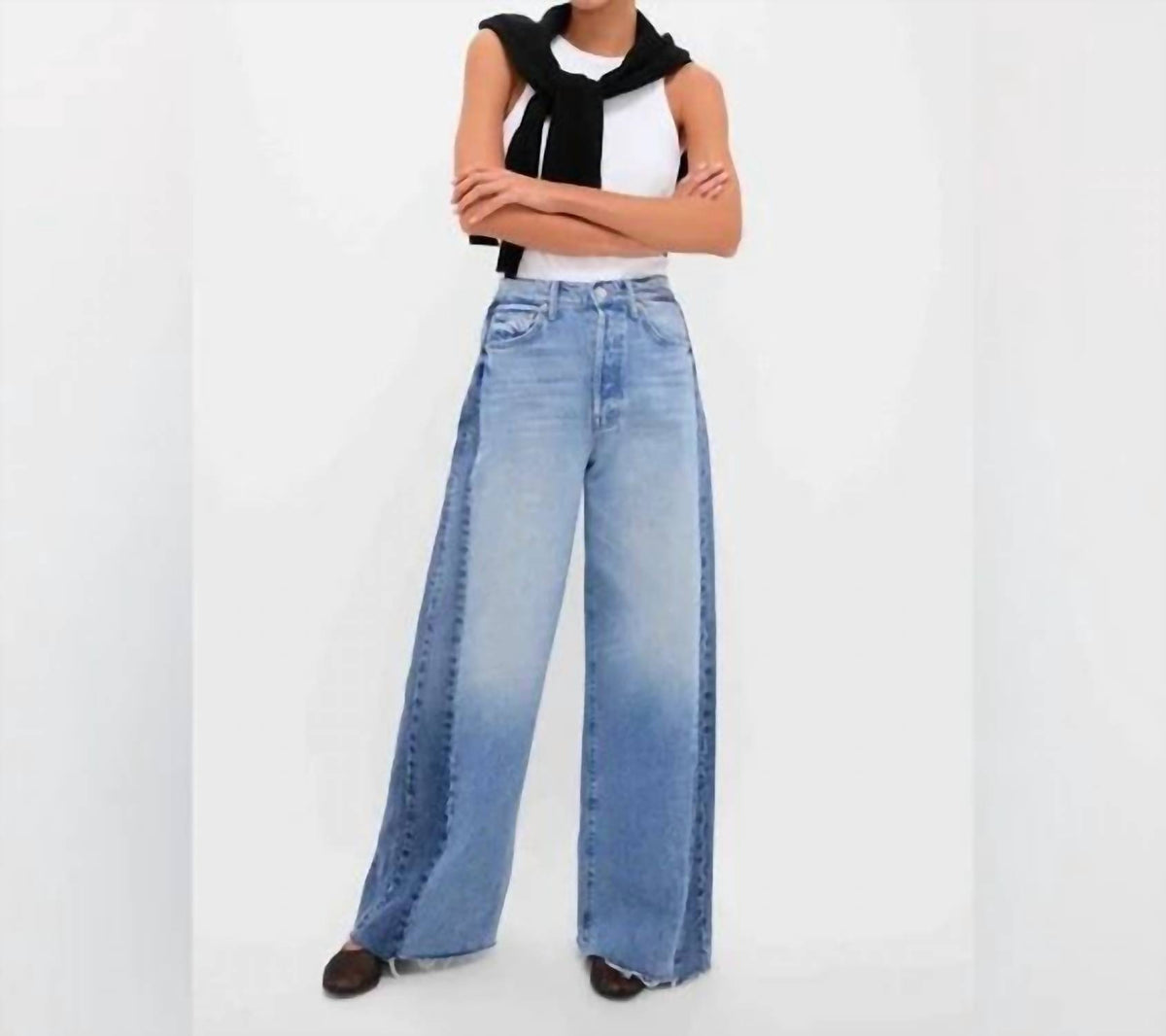 Mother - Pipe Dream Button Sneak Fray Jeans