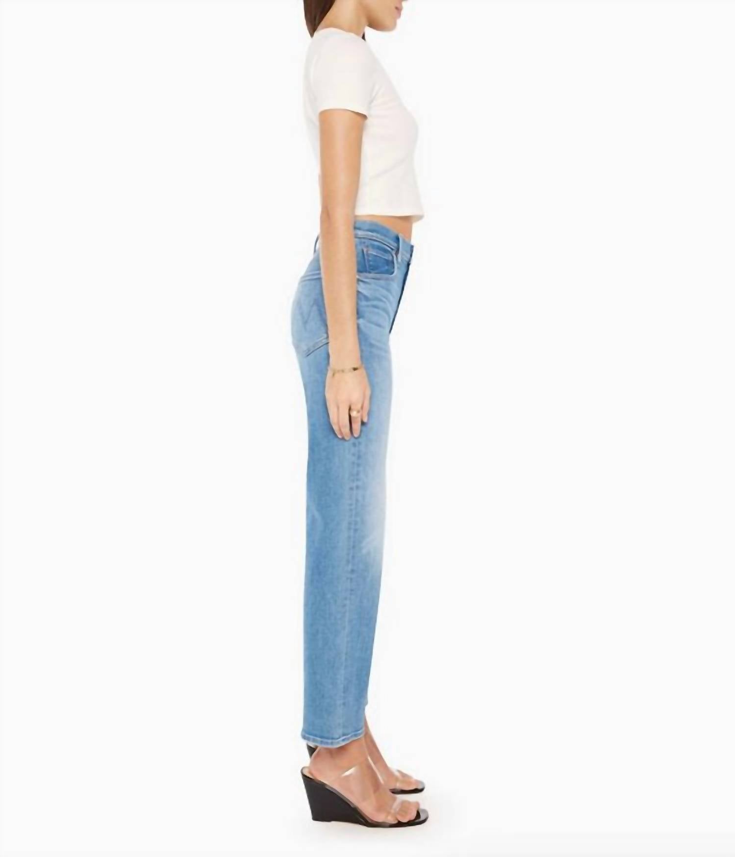 Mother - The Lil Rambler Zip Flood Jeans - blue - clothing - cotton