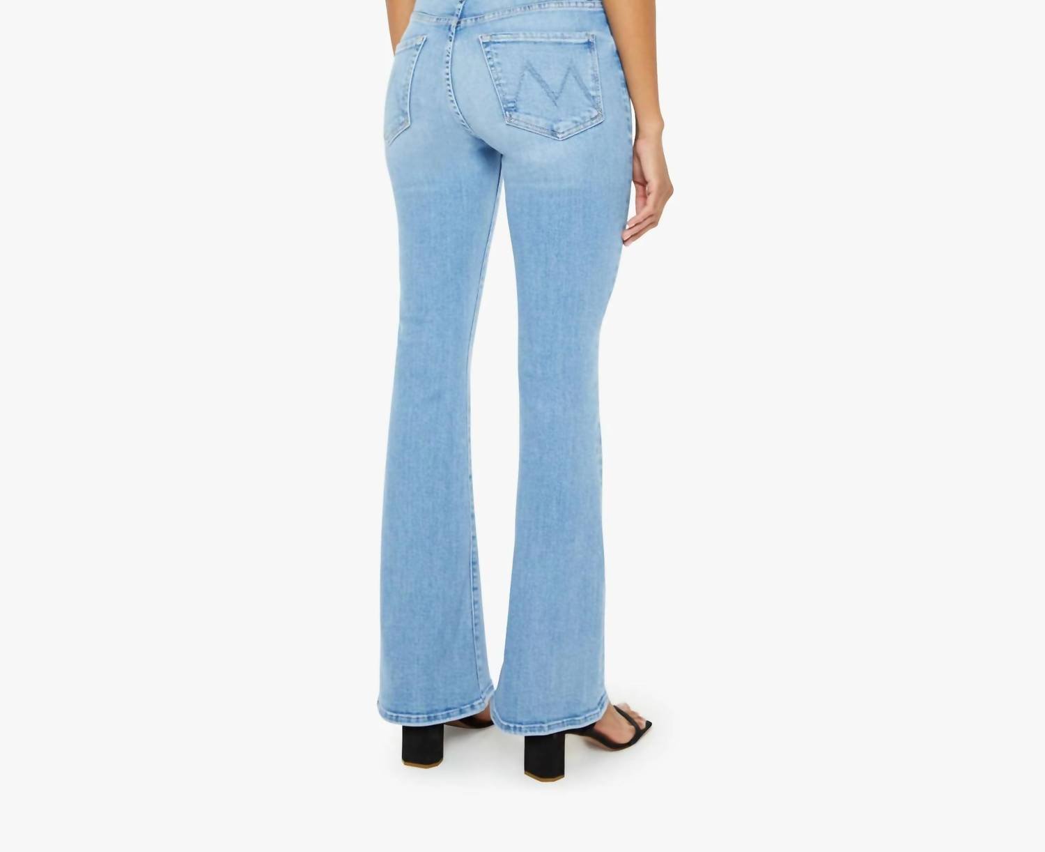 Mother - The Weekender Mid Rise Flare Jean - blue - clothing - cotton