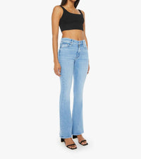 Mother - The Weekender Mid Rise Flare Jean - blue - clothing - cotton