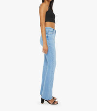 Mother - The Weekender Mid Rise Flare Jean - blue - clothing - cotton