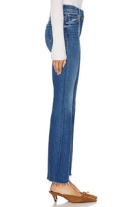 Mother - Weekender Fray Mid Rise Flare Jeans - blue - clothing - cotton - blend