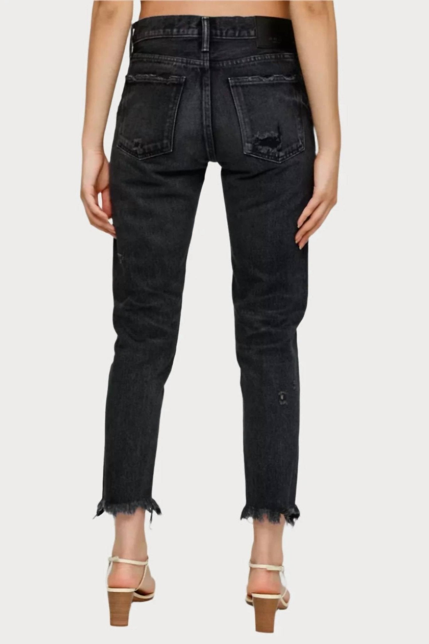 Moussy - Merry Tapered Mid Rise Jeans - ankle - black - clothing