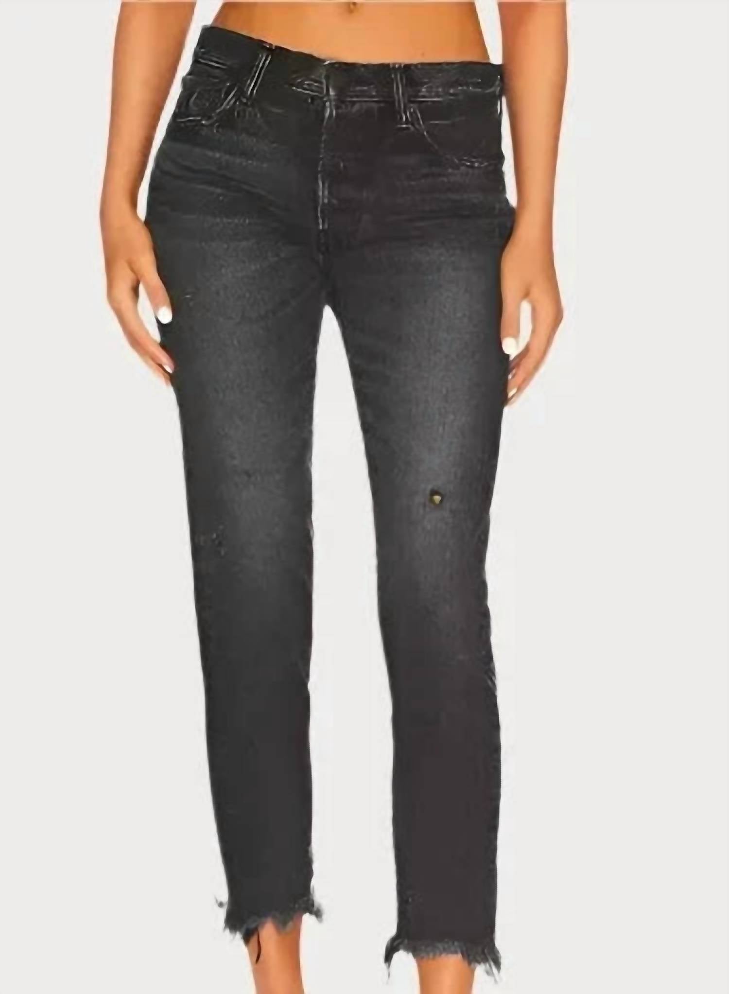 Moussy - Merry Tapered Mid Rise Jeans - ankle - black - clothing