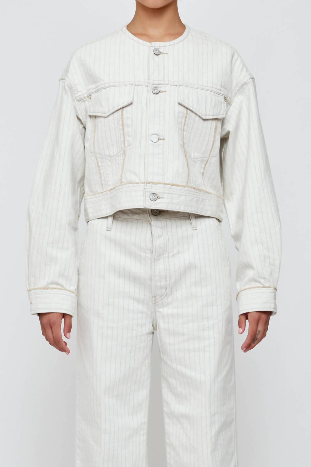 Moussy - Vintage No Collar Cropped Jacket