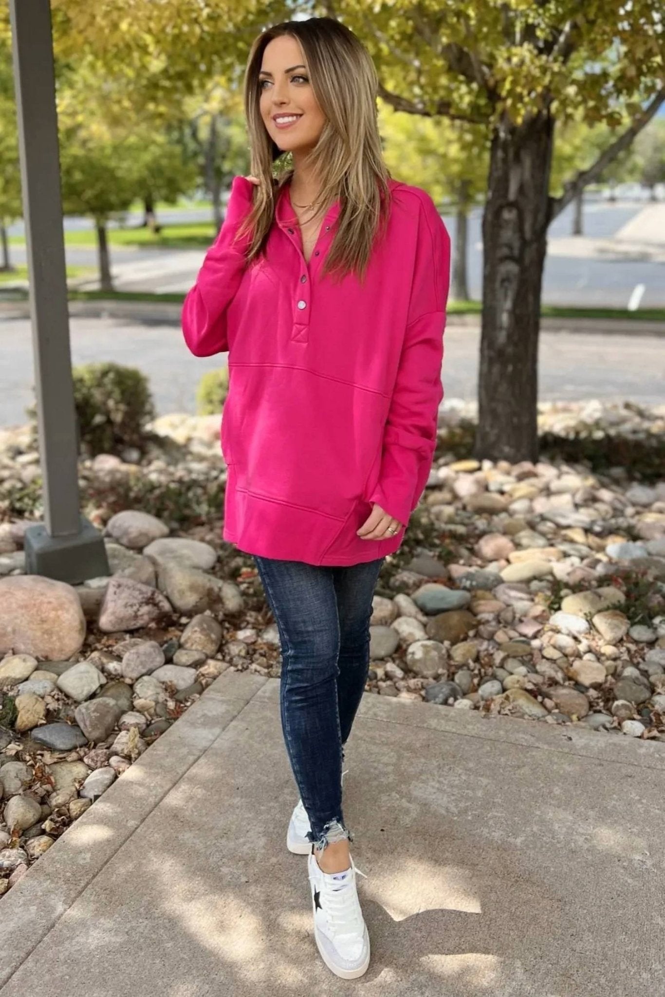 Much Ado - Hannah Pullover Hoodie Top - clothing - hoodies - pink
