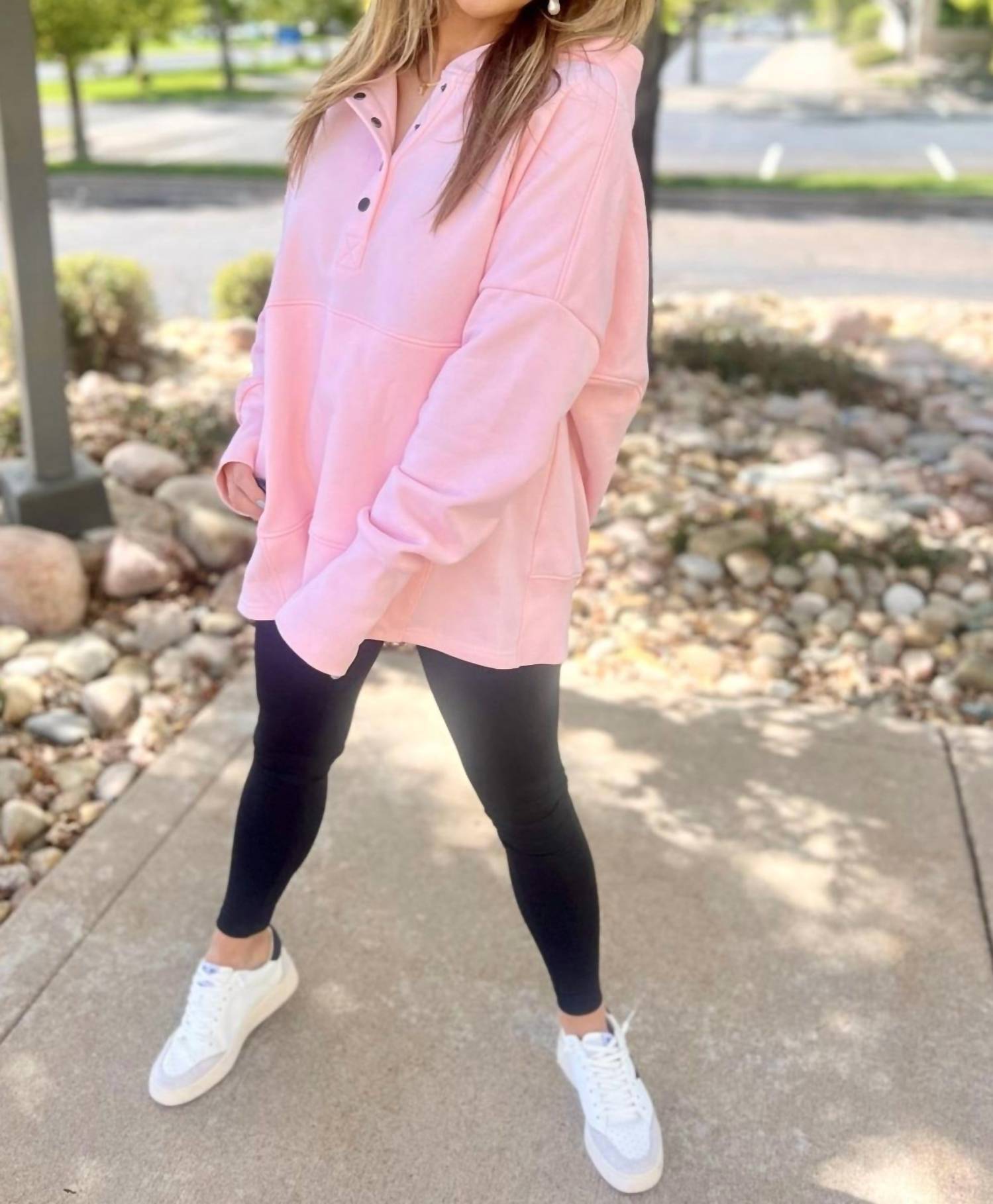 Much Ado - Hannah Pullover Hoodie Top - clothing - hoodies - pink