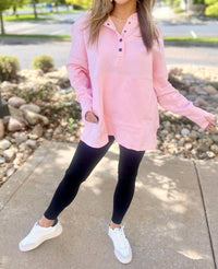 Much Ado - Hannah Pullover Hoodie Top - clothing - hoodies - pink