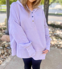 Much Ado - Hannah Pullover Hoodie Top - clothing - hoodies - purple