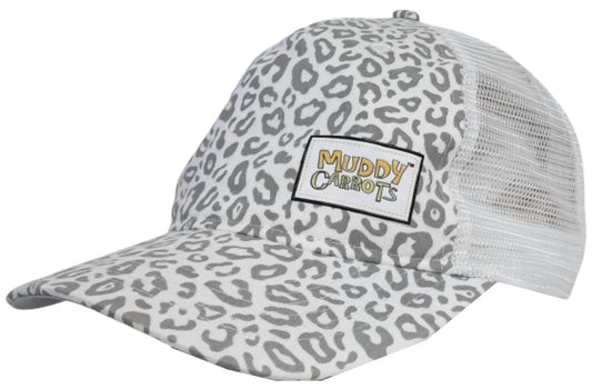 Muddy Carrots - Leopard Hat - accessories - hats - white