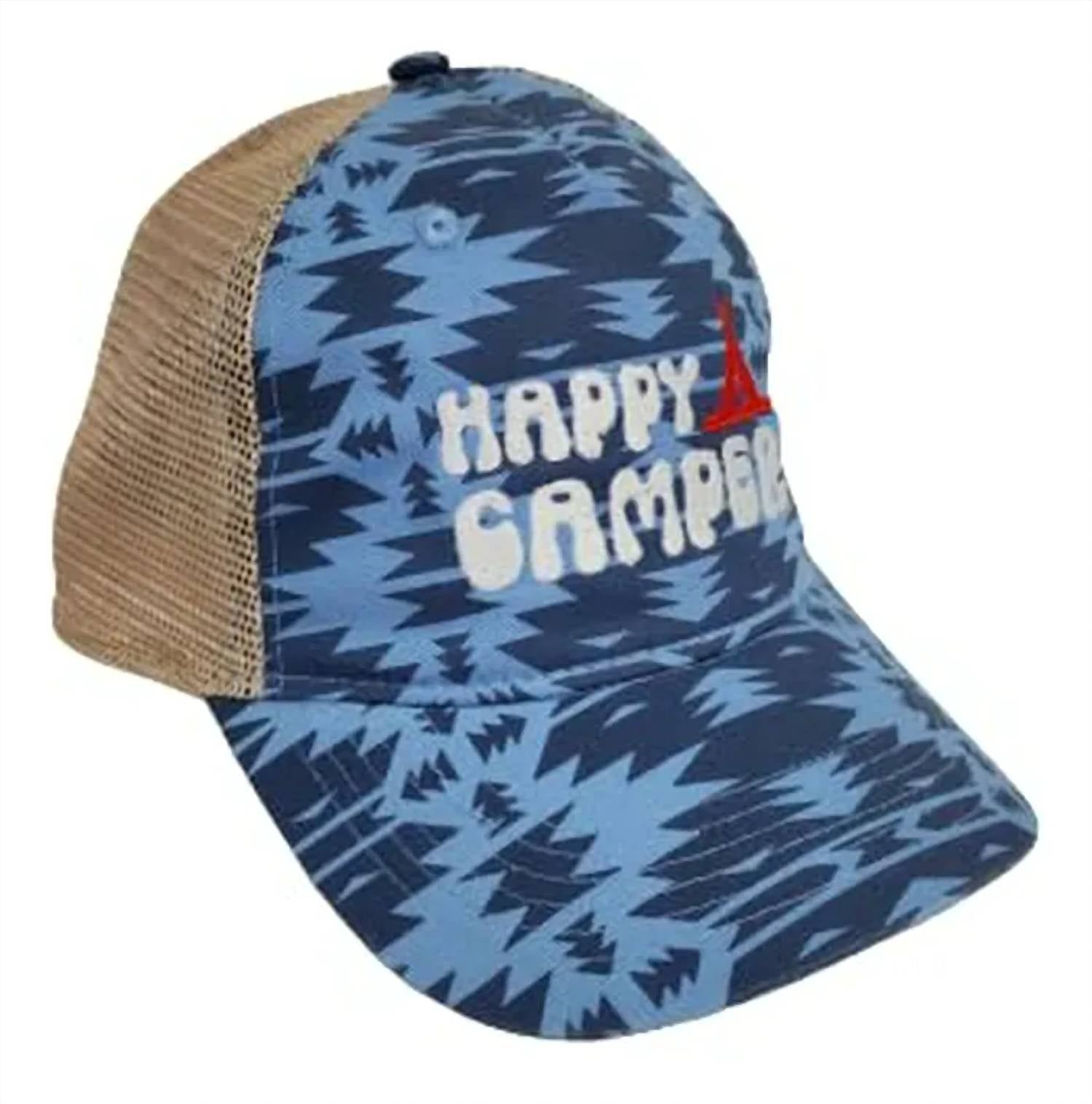 Muddy Carrots - Women's Happy Camper Mesh Back Hat - accessories - blue - hats