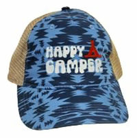 Muddy Carrots - Women's Happy Camper Mesh Back Hat - accessories - blue - hats